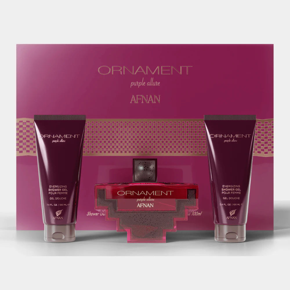 Afnan Ornament Purple Allure 3 Pcs Set: Perfume 100 ml