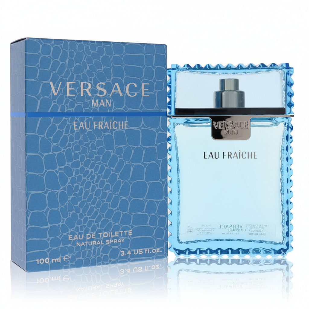 Versace Man by Versace Eau Fraiche Eau De Toilette Spray (Blue) 3.4 oz for Men