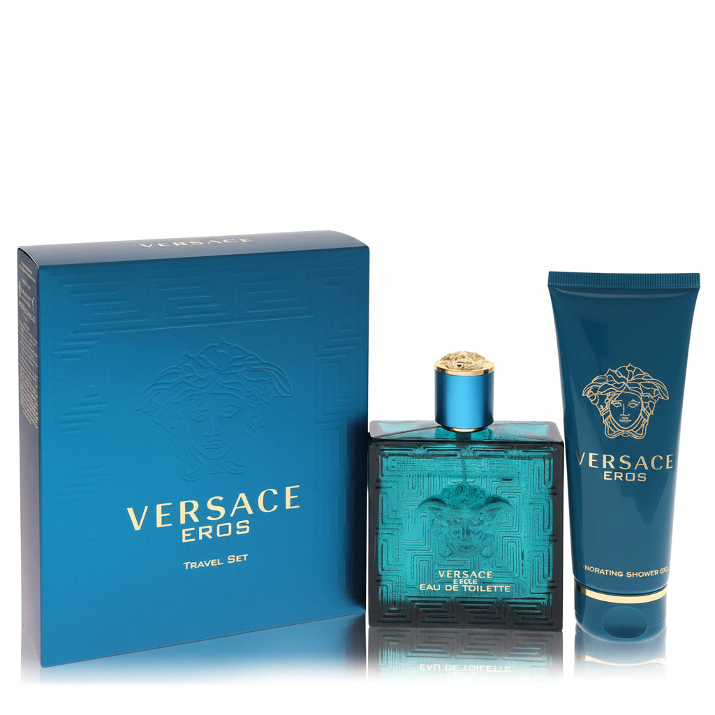 Versace Eros by Versace Gift Set -- 3.4 oz Eau De Toilette Spray + 3.4 oz Shower Gel for Men